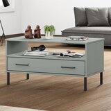  Stolić za kavu s metalnim nogama sivi 85x50x45 cm drveni OSLO | shoptok.hr