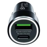 Prio Fast Charge Car Charger 20W PD (USB C) + QC 3.0 (USB A) black | shoptok.hr