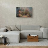  Slika - Flowery bench - impressionist painting full of flowers 120x80 Standard | shoptok.hr
