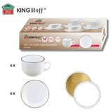 Kinghoff KH-1930 set skodelic s krožniki, 12 delov, 220 ml, bela-zlata | Shoptok.si