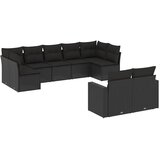  9-dijelni set vrtnih sofa s jastucima crni od poliratana | shoptok.hr