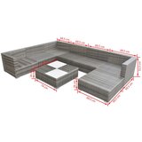  Vrtna sedežna garnitura z blazinami 8-delna poli ratan siva, (20681058) | Shoptok.si