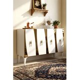 Hanah home komoda Elips 120, 120 cm, bela / zlatna | Eponuda.com
