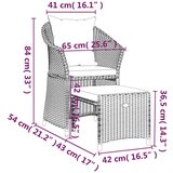  Vrtna sedežna garnitura 2-delna z blazinami črn poli ratan, (20671605) | Shoptok.si