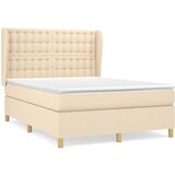 Maison Chic Box spring postelja - Vzmetna postelja z vzmetnico krem 140x190 cm blago SL20190, (21881556) | Shoptok.si