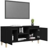 TV ormarić s nogama od masivnog drva crni 103,5 x 35 x 50 cm | shoptok.hr