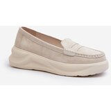 EVENTO Light Beige Women's Suede Moccasins Filidia | Shoptok.si