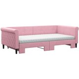  Dnevni krevet na razvlačenje ružičasti 100 x 200 cm baršunasti | shoptok.hr