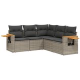 Maison Chic Seti vrtnega pohištva - Vrtna garnitura - Vrtni pohištvo set 5-delna z blazinami siv poli ratan, (21815681) | Shoptok.si
