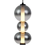 QAZQA Art Deco viseča svetilka črna z dimljenim in prozornim steklom 3-luči vklj. LED - Lizzy | Shoptok.si