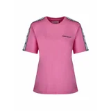 pink majica sa prugastim logotipom 21PE-CFT124 PINK
