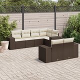  7-dijelni set vrtnih sofa od poliratana s jastucima smeđi | shoptok.hr