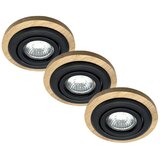  komplet 3x ugradnih svetala tobby 1xGU10/20W/230V, prečnik 11,5 cm, hrast/crna | Eponuda.com