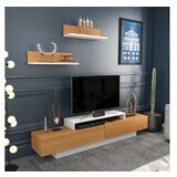 Hanah home lusi - white, teak whiteteak tv unit | Eponuda.com