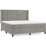 vidaXL Box spring postelja z vzmetnico svetlo siva 180x200 cm žamet, (20790027) Cene