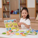 Viga drvena slagalica montessori 2u1 puzzle farm figure | shoptok.hr