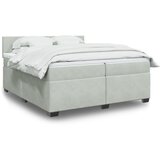 vidaXL Box spring postelja z vzmetnico svetlo siva 200x200 cm žamet Cene
