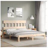 vidaXL Posteljni okvir z vzglavjem 160x200 cm trden les | Shoptok.si