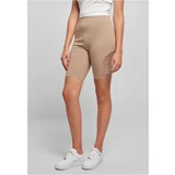 UC Ladies Women's high-waisted cycling shorts with lace insert, soft taupe