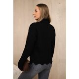 Kesi Black sweater with decorative ruffle | shoptok.hr
