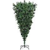 vidaXL Obrnjen umetni praznični drevesec s setom kroglic Zelena 210 cm | Shoptok.si