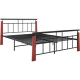 The Living Store Posteljni okvir kovina in trdna hrastovina 140x200 cm - Posteljni Okvir, (21529611) | Shoptok.si