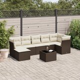  8-dijelni set vrtnih sofa s jastucima smeđi od poliratana | shoptok.hr