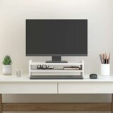  Stojalo za zaslon belo 50x27x15 cm trdna borovina | Shoptok.si
