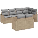  Sjedeća garnitura za vrt s pohranom 7 pcs Bež Poli ratan | shoptok.hr