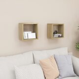 vidaXL Stenske police kockaste 2 kosa sonoma hrast 26x15x26 cm Cene