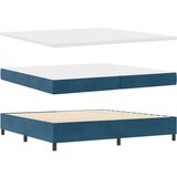 Box Spring Postelja z Vzmetnico Temno Modra 200x200 cm Žamet, (22052033) | Shoptok.si