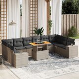 vidaXL 11-dijelni set vrtnih sofa od poliratana s jastucima sivi | shoptok.hr