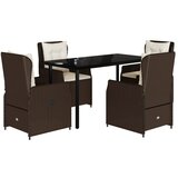  5-dijelni vrtni blagovaonski set s jastucima poliratan smeđi Smeđa 140 x 70 x 74 cm | shoptok.hr