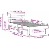 Krevetna konstrukcija Prirodna 80 x 200 cm Čvrsto borovo drvo | shoptok.hr