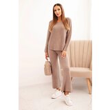 Kesi Włoski Women's sweater set with wide legs and long sleeves fango | Shoptok.si