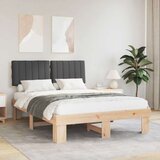  Krevetni okvir s tapiciranim uzglavljem Tamno siva 135 x 190 cm | shoptok.hr