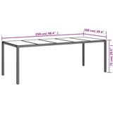  Vrtni stol sivi 250x100x75 cm od kaljenog stakla i poliratana | shoptok.hr