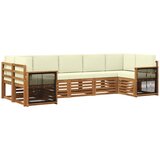 vidaXL Kotna sedežna garnitura z blazino 6 pcs Naravna in smetana, (5000283645) | Shoptok.si