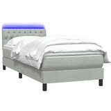 Box Spring krevet s madracem i LED svijetlo sivi 90x210 cm baršun | shoptok.hr