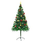  Umjetno osvijetljeno božićno drvce s kuglicama zeleno 180 cm | shoptok.hr