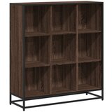 Maison Chic Knjižna omara - Knjižni regal rjavi hrast 97,5x33x107,5 cm inžen. les in kovina, (21725895) | Shoptok.si