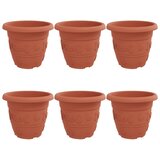 vidaXL Okrogli cvetlični lonec 6 pcs Kamnito rdeča Ø 34 x 28 cm, (5000207749) Cene