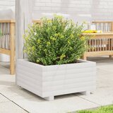  Vrtna sadilica bijela 50x50x26,5 cm od masivne borovine | shoptok.hr