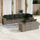 vidaXL 8-dijelni set vrtnih sofa od poliratana s jastucima sivi | shoptok.hr