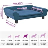 Krevet za pse plavi 70 x 48 x 22 cm baršunasti | Eponuda.com