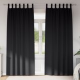 vidaXL Zavese z zavesami 2 pcs Črna 260 x 140 cm Poliester | Shoptok.si