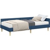  Kotni okvir postelje z matrico z vzmetnico 2 pcs Modra blago, (5000124092) | Shoptok.si