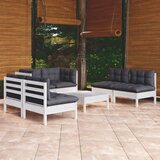 Maison Chic Seti vrtnega pohištva - Vrtna garnitura - Vrtni pohištvo set 7-delna z blazinami trdna borovina, (21799005) | Shoptok.si
