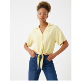 Koton Crop Shirt Oversize Tie Detailed Short Sleeve | shoptok.hr
