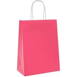 vidaXL Papirnate vrečke 250 kosov z ročaji roza 21x11x28 cm | Shoptok.si